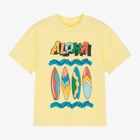 Boys Yellow Organic Cotton Aloha T-Shirt