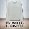 BRUNELLO CUCINELLI  |Rib V-Neck Long Sleeves Cotton V-neck & Crew neck