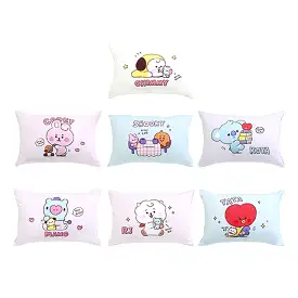 BT21 Little Buddy Pillow Covers Bangtan Boys BTS Cushion Cases 100% Cotton Kpop Home Decor Bedroom Naradeco Line Freinds