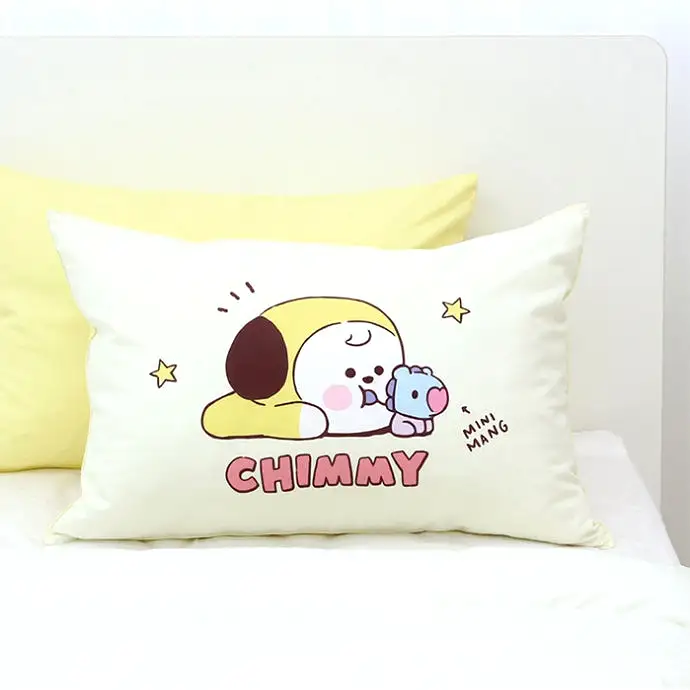 BT21 Little Buddy Pillow Covers Bangtan Boys BTS Cushion Cases 100% Cotton Kpop Home Decor Bedroom Naradeco Line Freinds