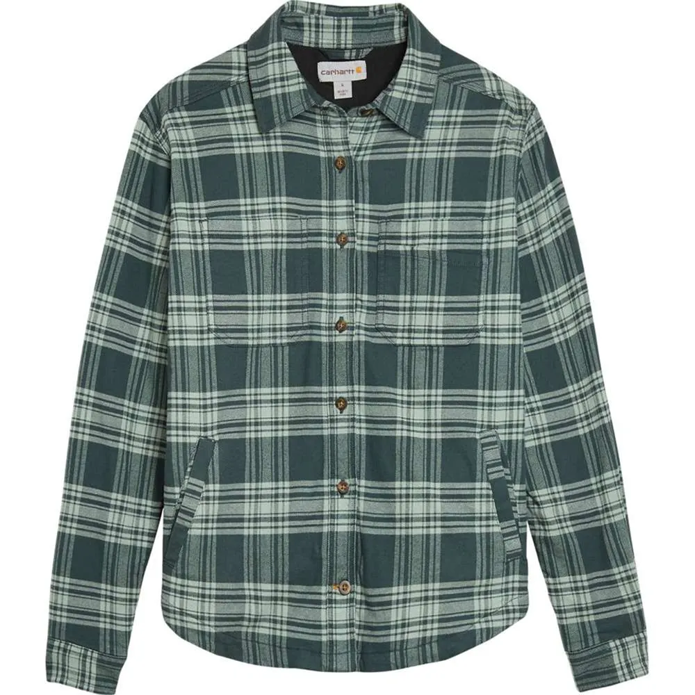 Carhartt 104518 Women’s Hamilton Plaid Flannel Jacket - Fog Green 