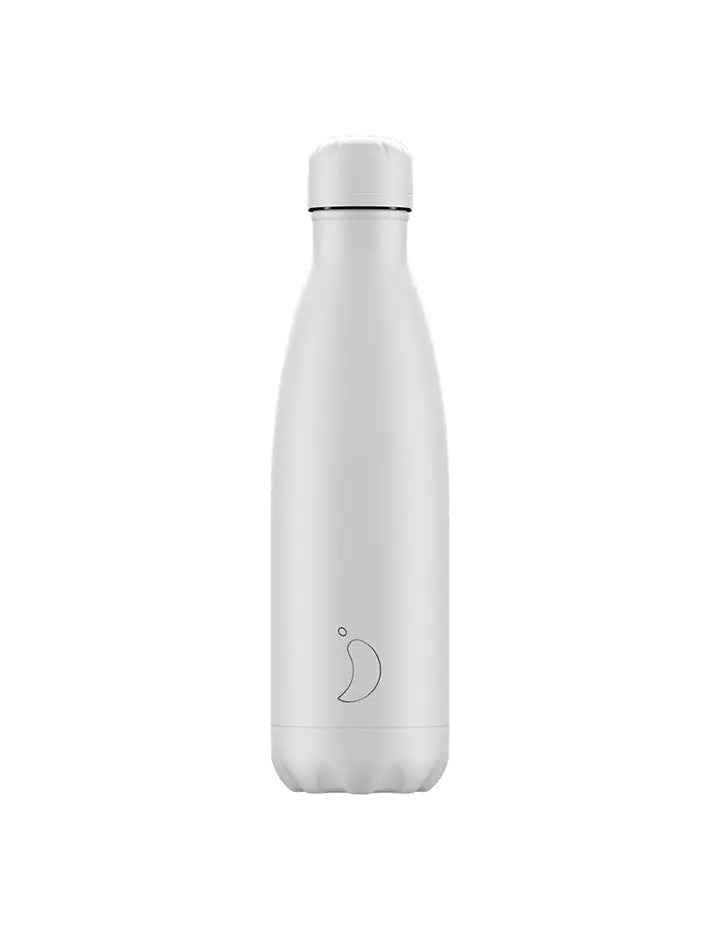 Chillys 500ml Water Bottle Monochrome All White