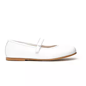 Classic Leather Hard Sole Mary Janes in White