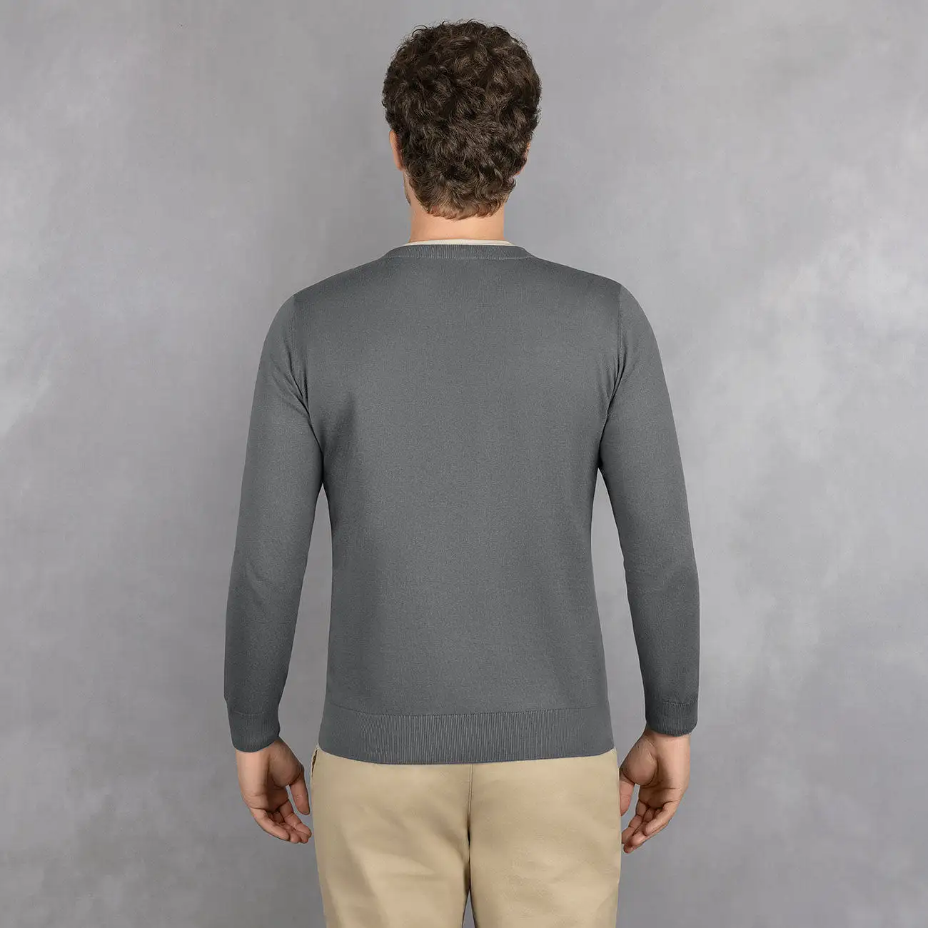 Cotton Pullover V-Neck Men