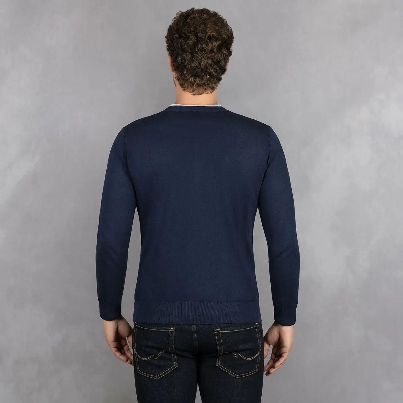 Cotton Pullover V-Neck Men