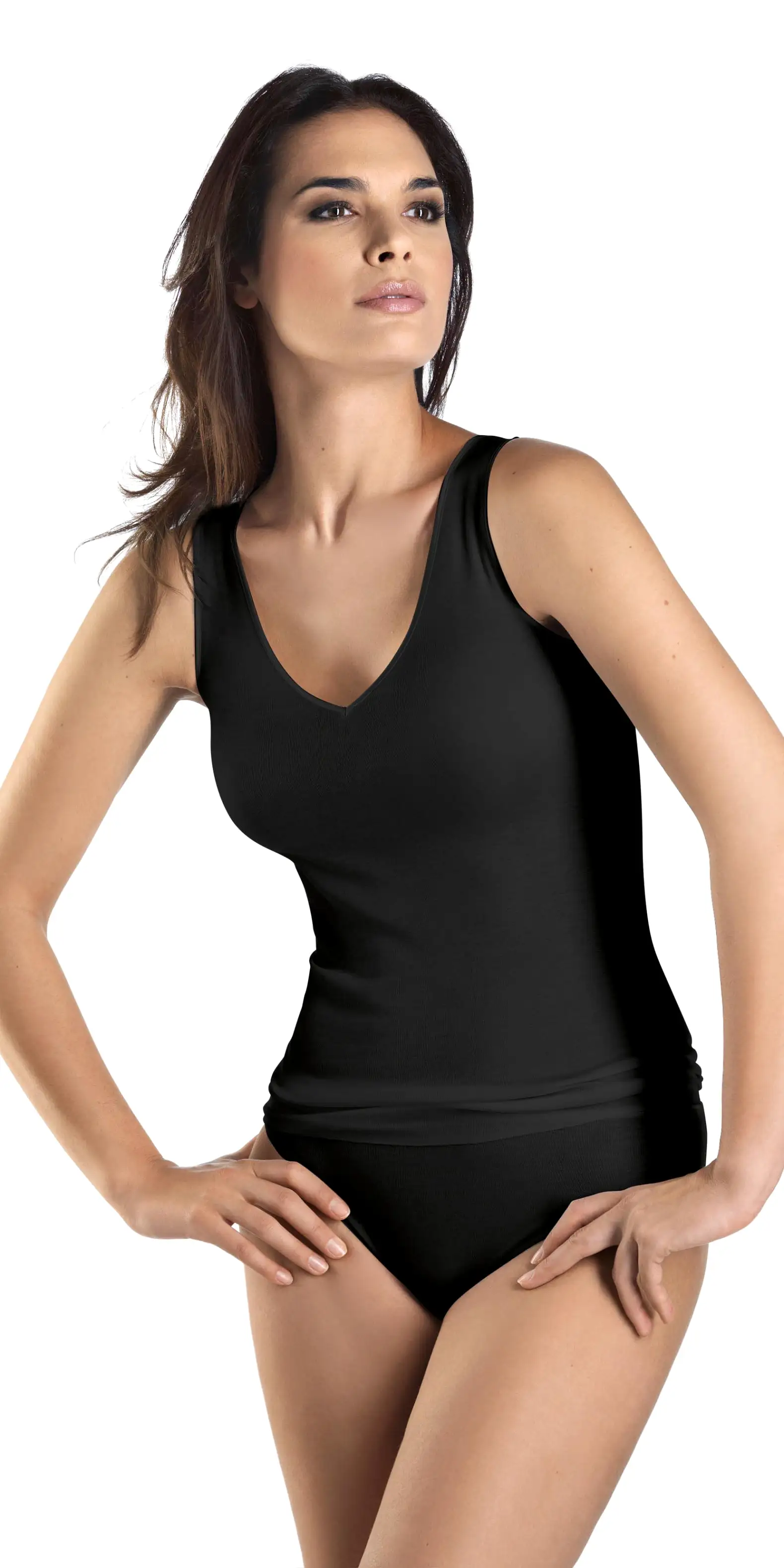 Cotton Seamless V Neck Tank