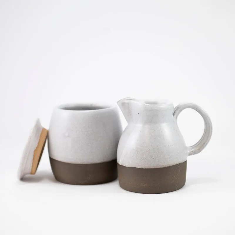 Cream and Sugar Set in Birch glaze