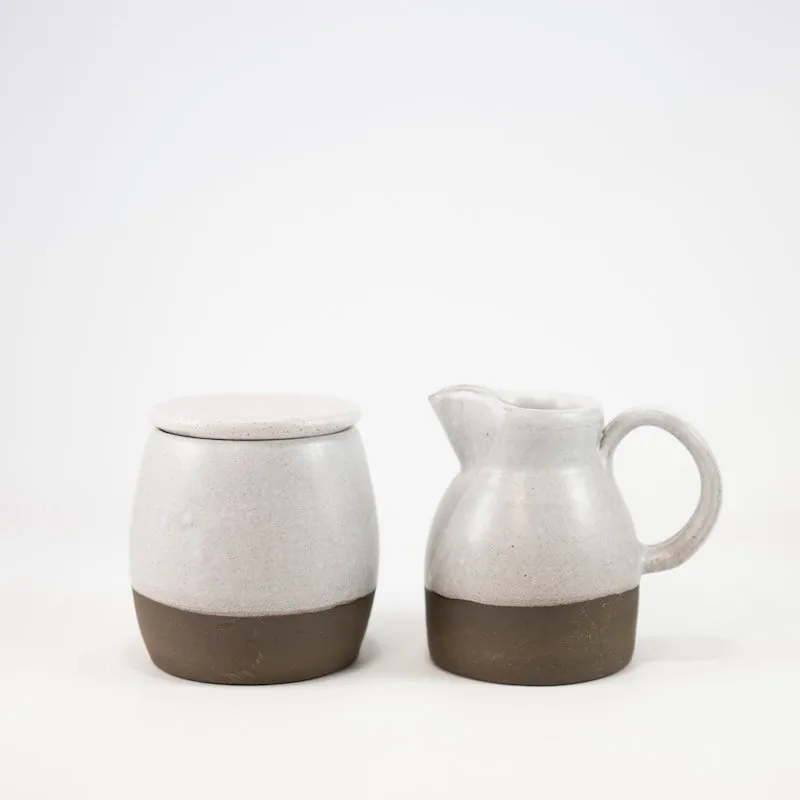 Cream and Sugar Set in Birch glaze