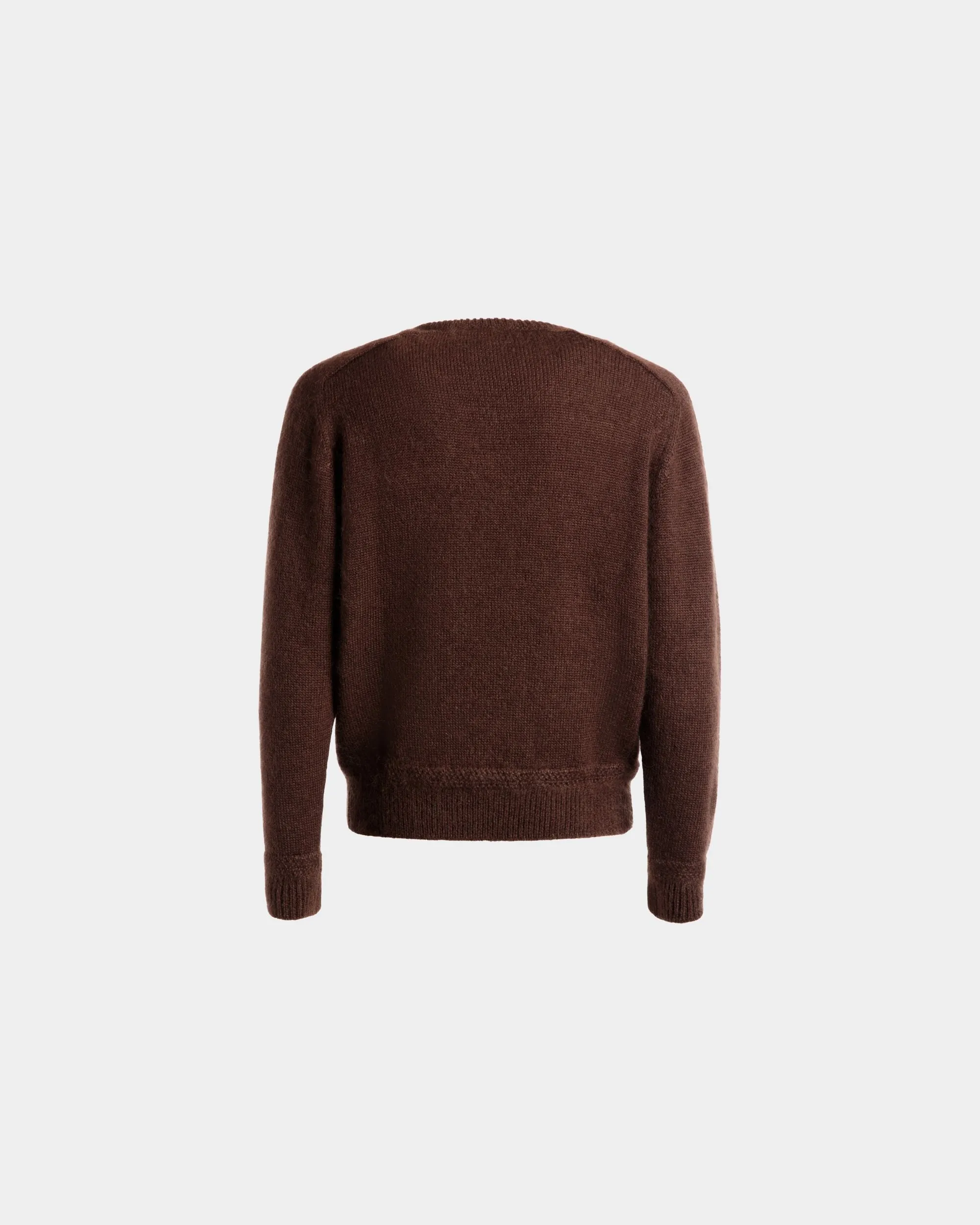 Crewneck Sweater In Brown Mohair And Silk 