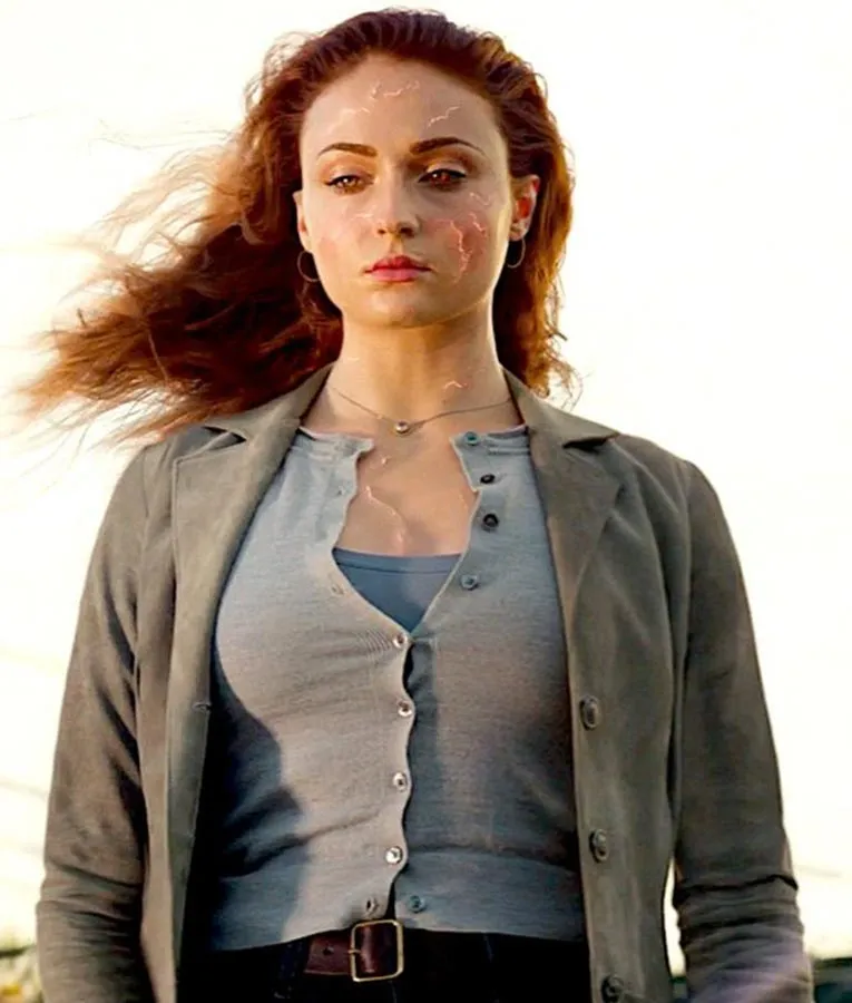 Dark Phoenix Sophie Turner Grey Coat - Women's Coat