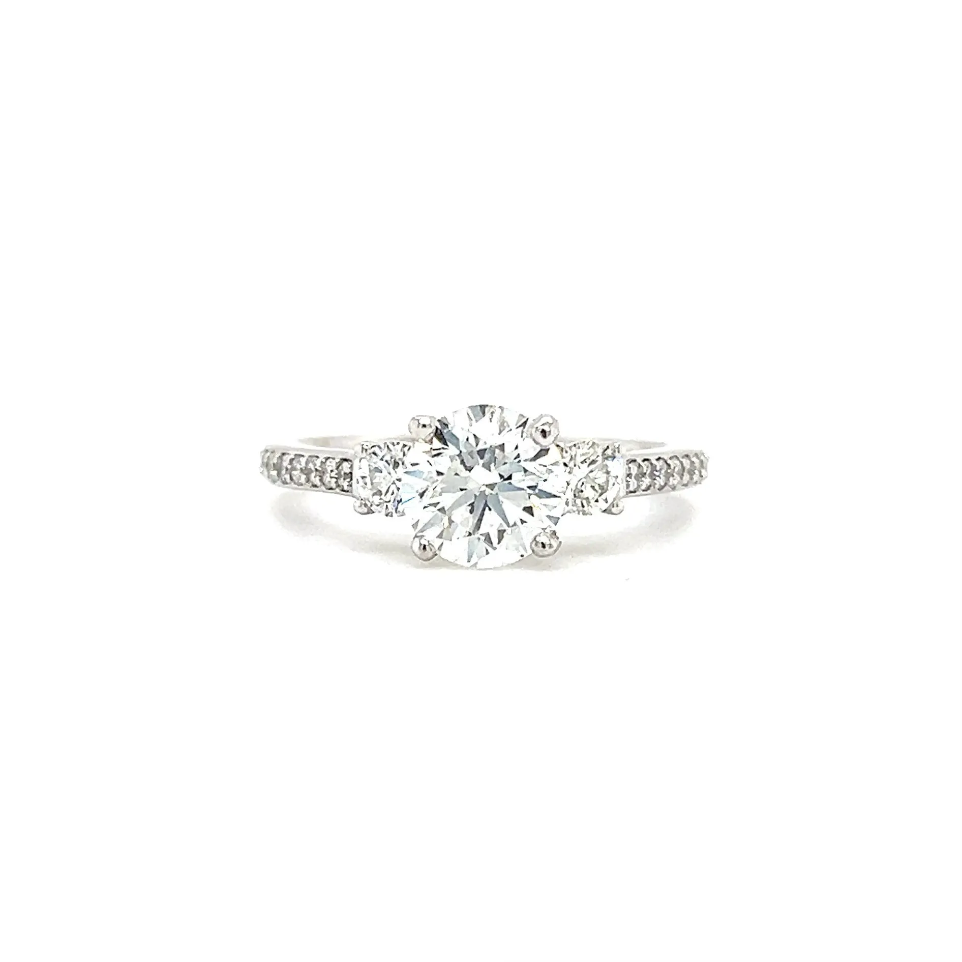 Diamond 1.35ct Ring with 0.52ctw of Side Diamonds in 14K White Gold