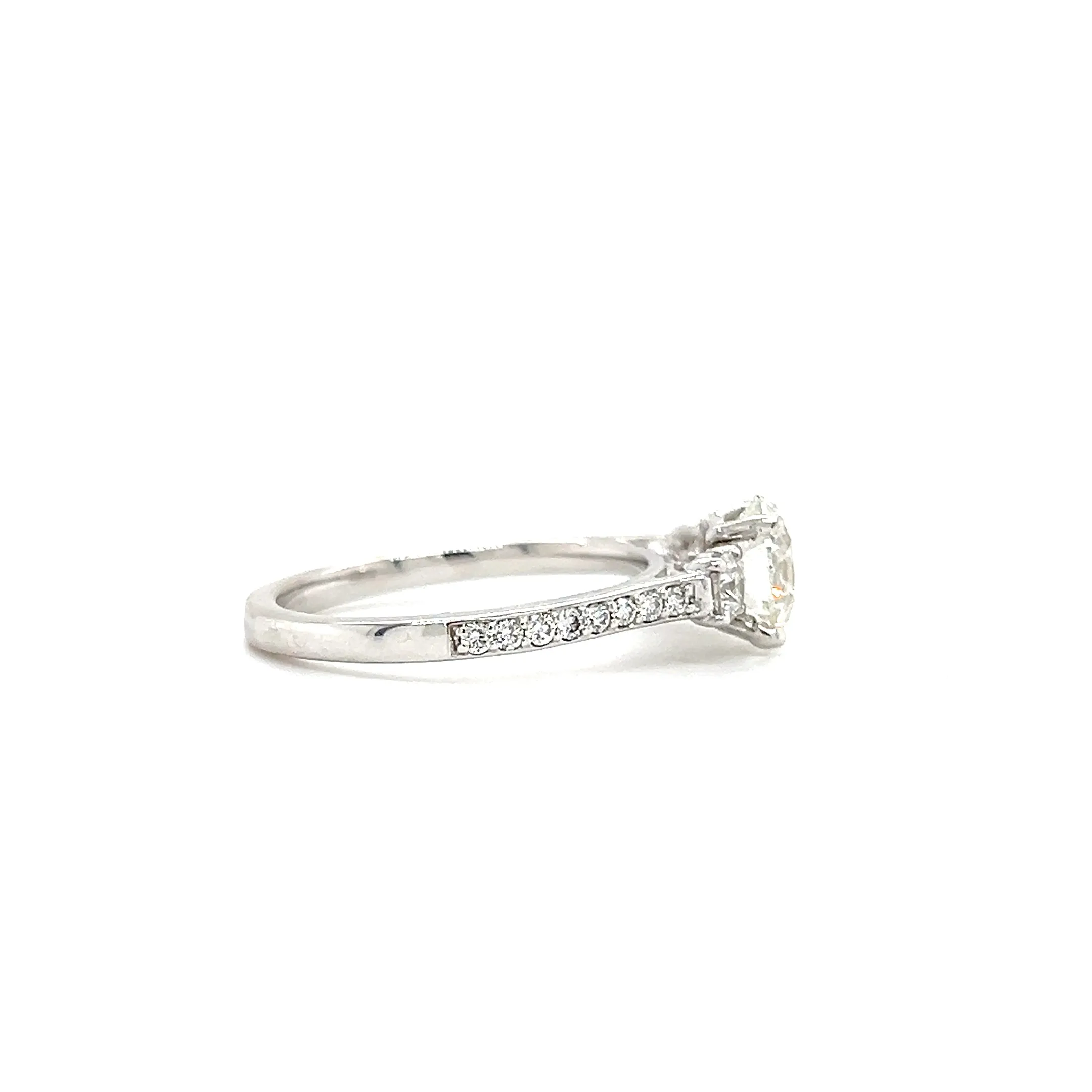 Diamond 1.35ct Ring with 0.52ctw of Side Diamonds in 14K White Gold