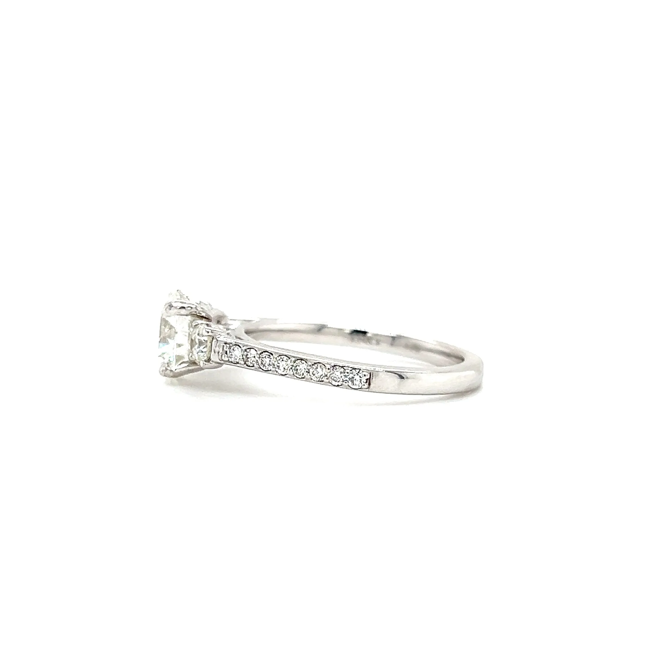 Diamond 1.35ct Ring with 0.52ctw of Side Diamonds in 14K White Gold