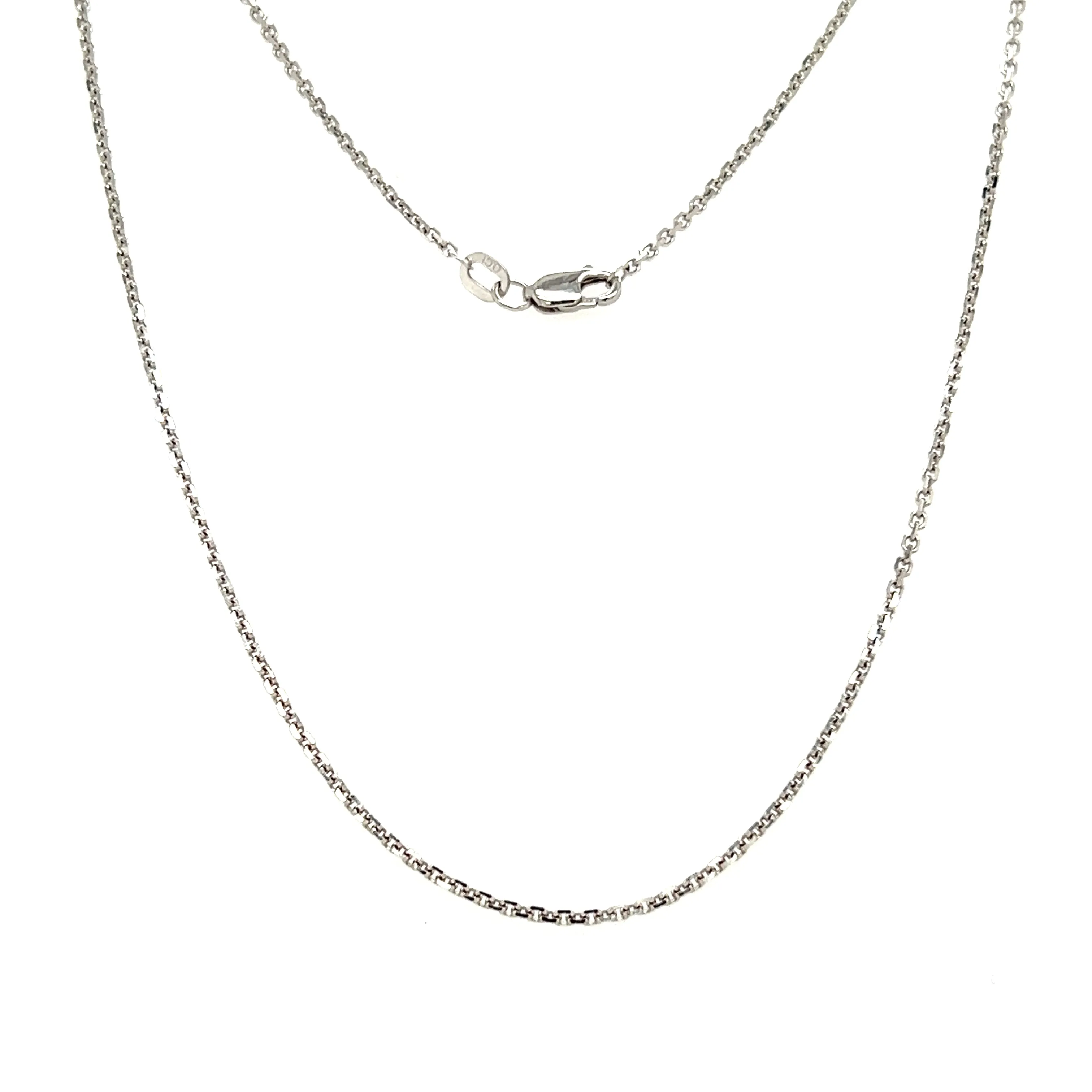 Diamond-cut Cable Chain 1.45mm with 18in of Length in 14K White Gold