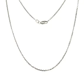 Diamond-cut Cable Chain 1.45mm with 18in of Length in 14K White Gold