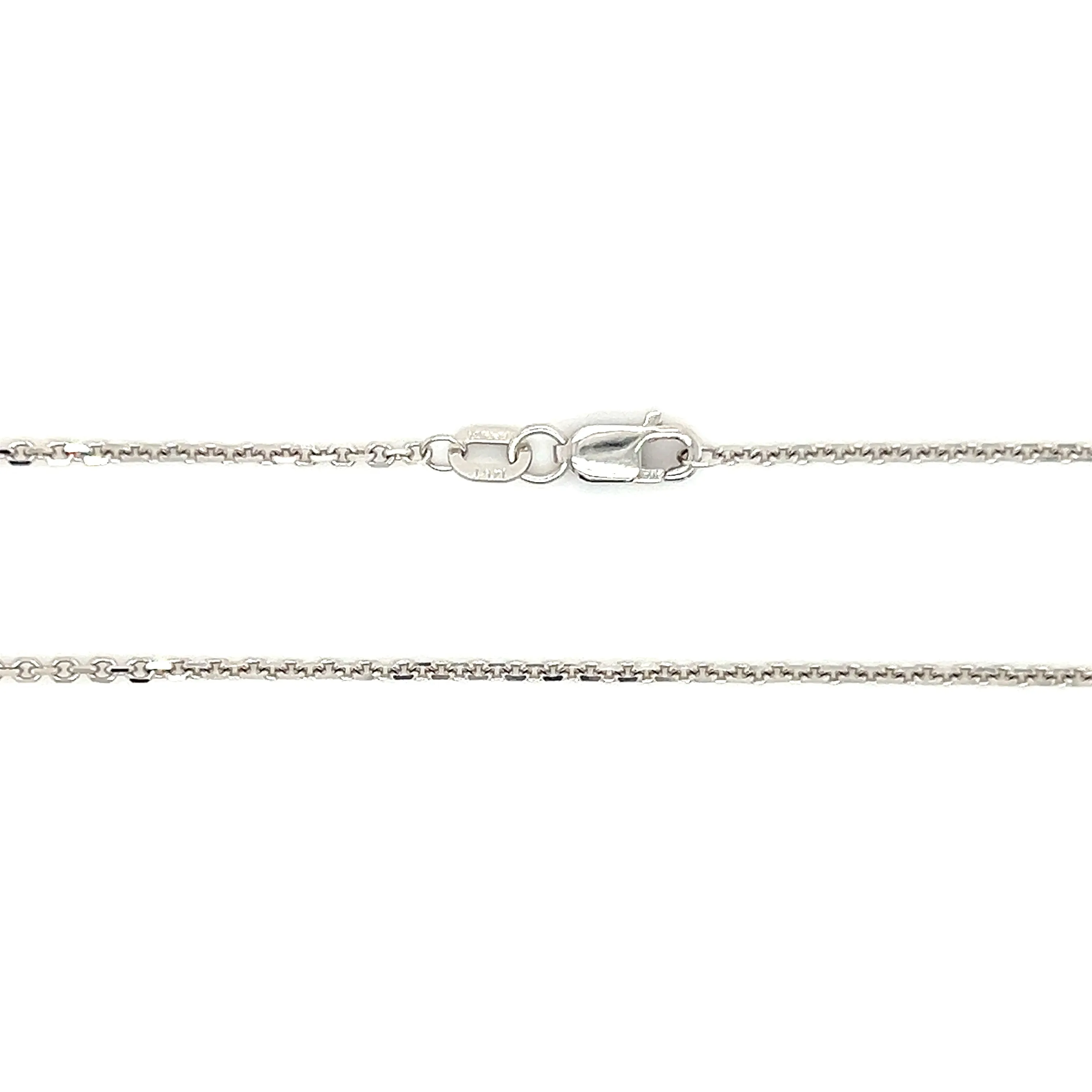 Diamond-cut Cable Chain 1.45mm with 18in of Length in 14K White Gold