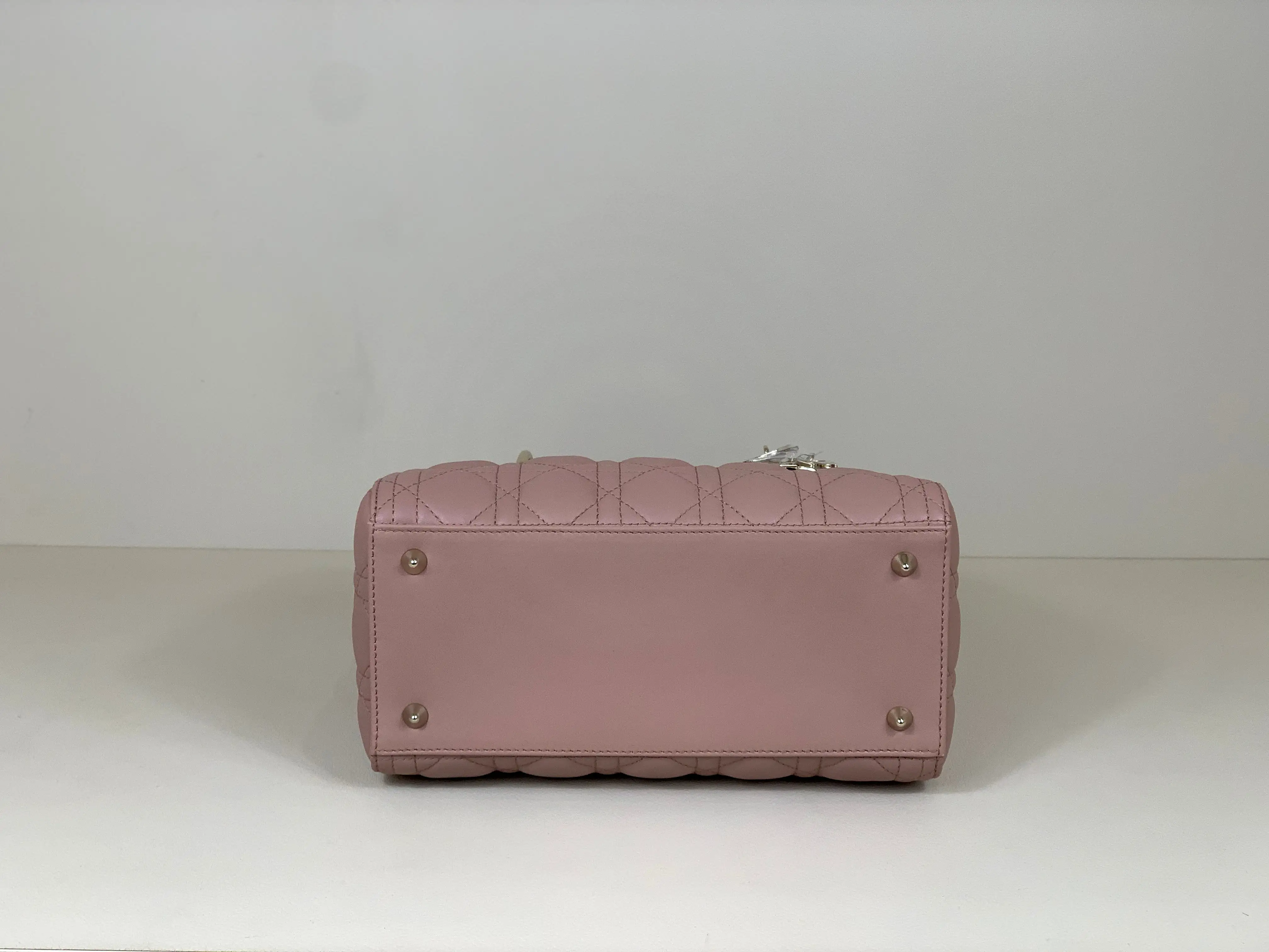 DIOR - Lady Dior pink medium bag silver hardware