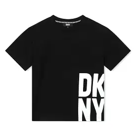 DKNY Junior Boys Black Organic Cotton T-Shirt _D55005-09B