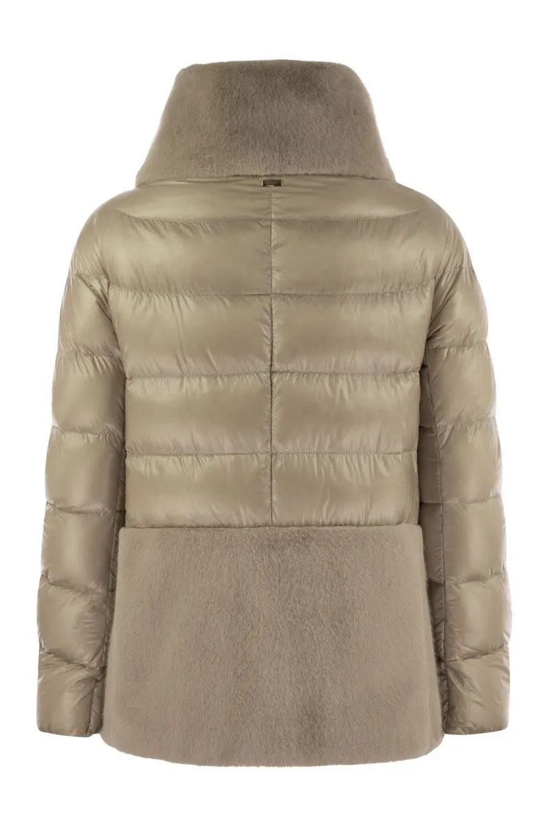 DOWN JACKET WITH CRUELTY-FREE FUR DETAILS