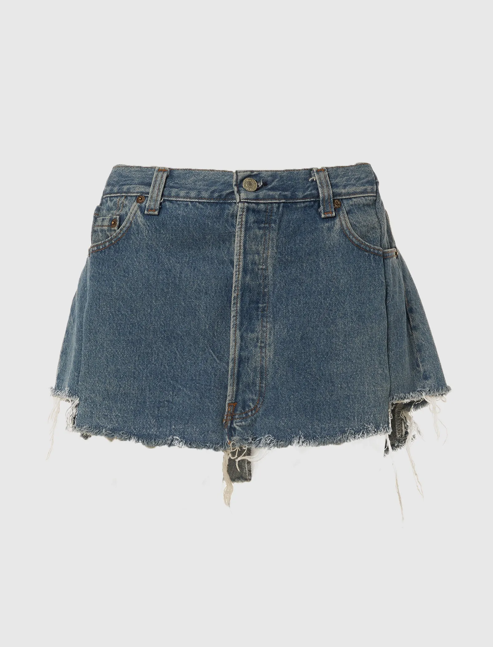 EB DENIM WOMEN'S UPCYCLED MINI SKIRT   VINTAGE BLUE