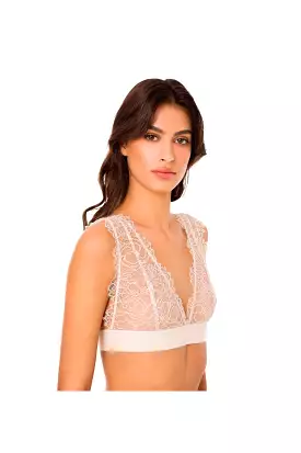 Elisabetta Franchi PE22 Bralette in Pizzo Chantilly Cream