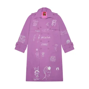 Embroidered Trench Coat [Plum]