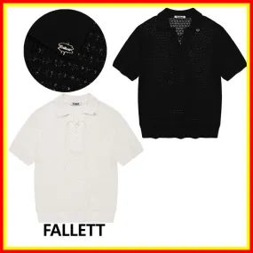 Fallett  |Plain Cotton Short Sleeves Logo V-neck & Crew neck