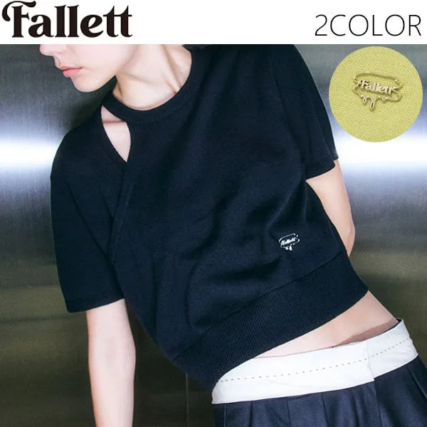 Fallett  |Street Style U-Neck Plain Cotton Logo V-neck & Crew neck