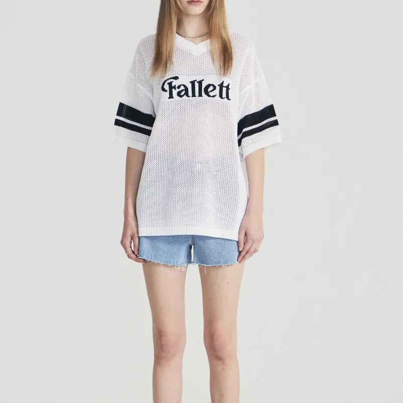 Fallett  |Unisex Street Style Plain Cotton Logo V-neck & Crew neck