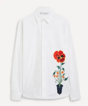 Flower Pot Embroidery Shirt