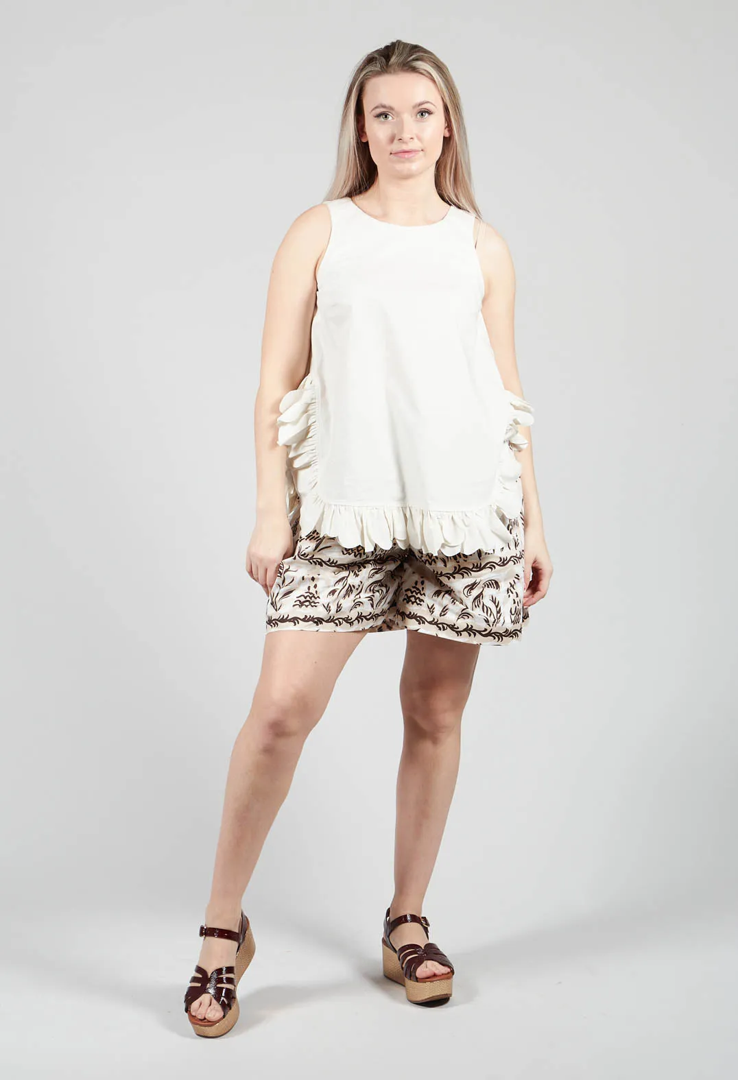 Frill Hemmed Blouse in Cream