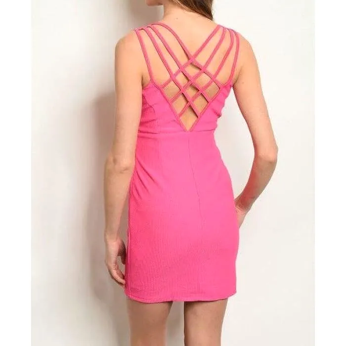 Fuchsia Strappy Back Dress