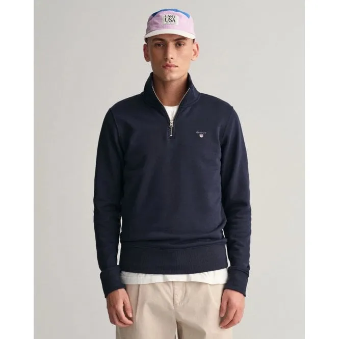 Gant 340827 Mens Orininal Half Zip Sweat Top Dark Blue