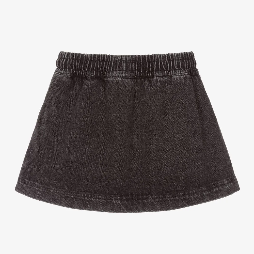 Girls Black Denim Skirt