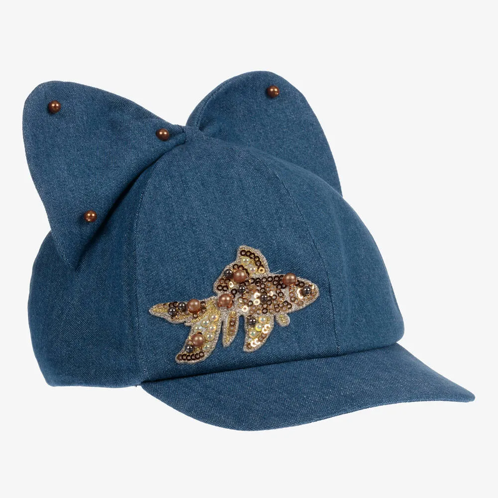 Girls Blue Denim Cap