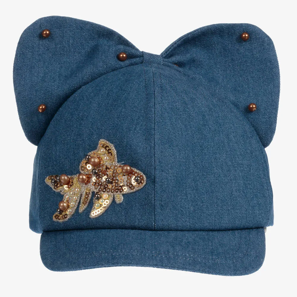 Girls Blue Denim Cap