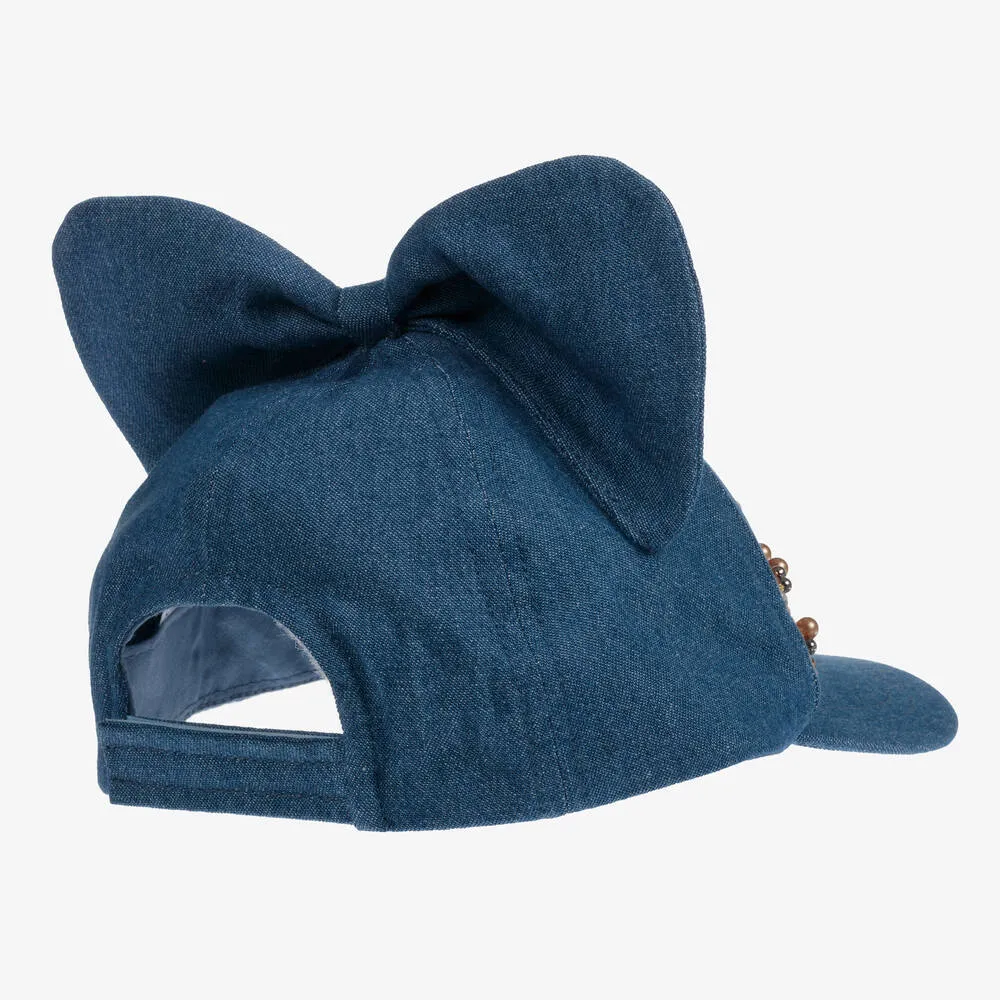 Girls Blue Denim Cap