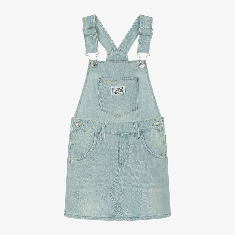 Girls Blue Denim Dungaree Dress