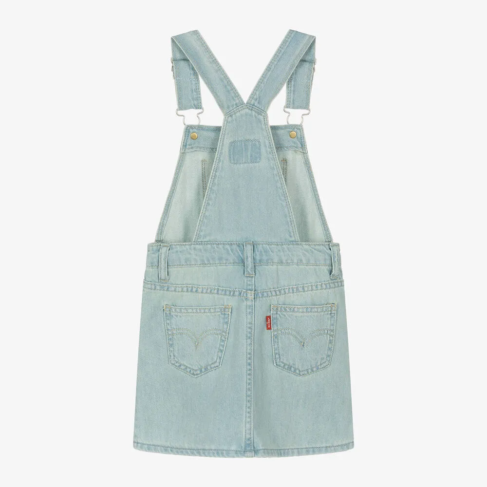 Girls Blue Denim Dungaree Dress