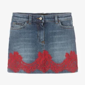 Girls Blue Denim Skirt