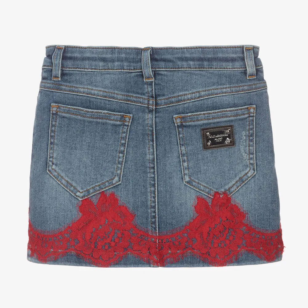 Girls Blue Denim Skirt