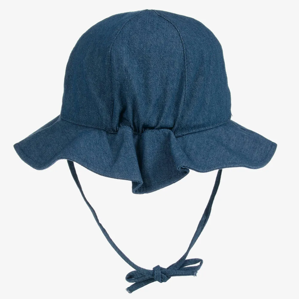 Girls Blue Denim Sun Hat