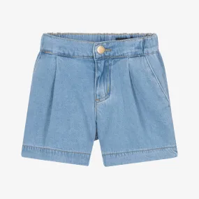 Girls Blue Light Wash Denim Shorts