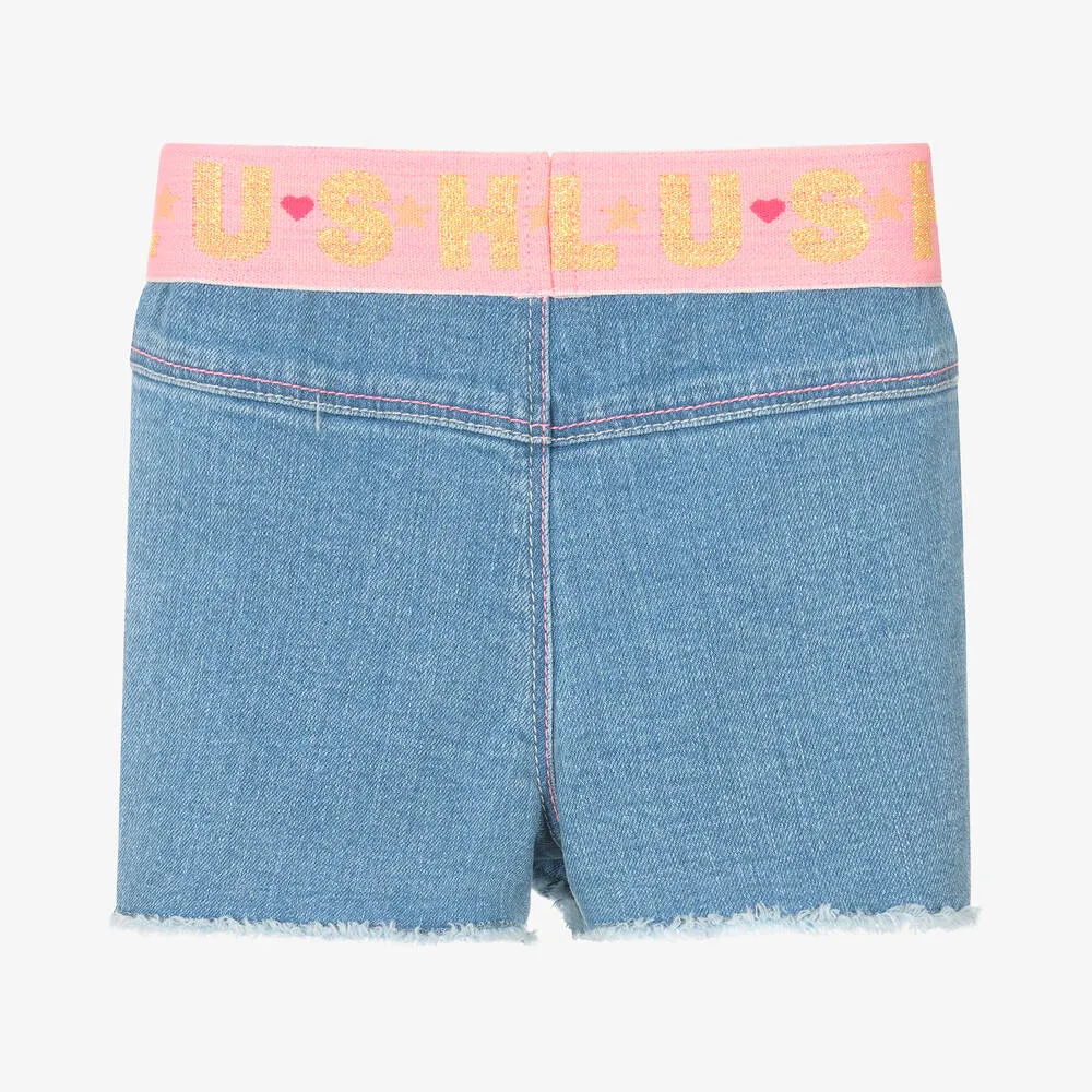 Girls Blue Stretch Denim Shorts