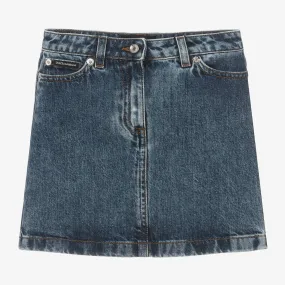 Girls Dark Blue Denim Skirt