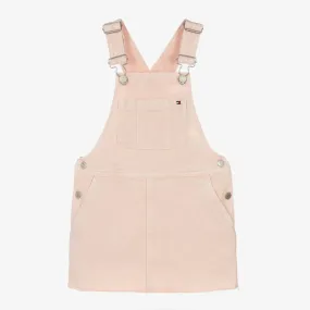 Girls Pink Denim Dungaree Dress