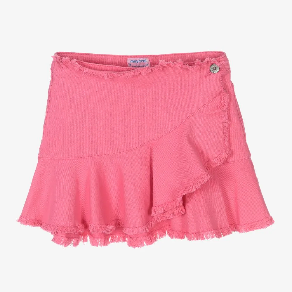 Girls Pink Denim Skirt