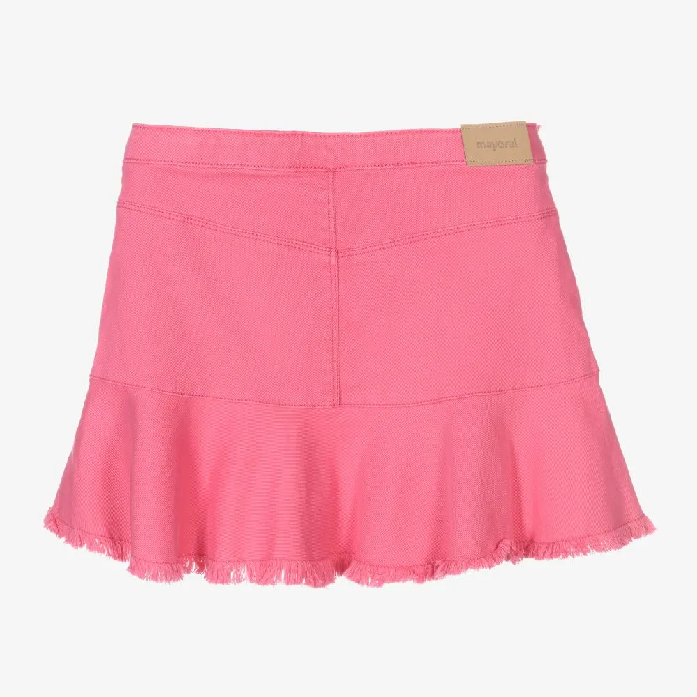 Girls Pink Denim Skirt