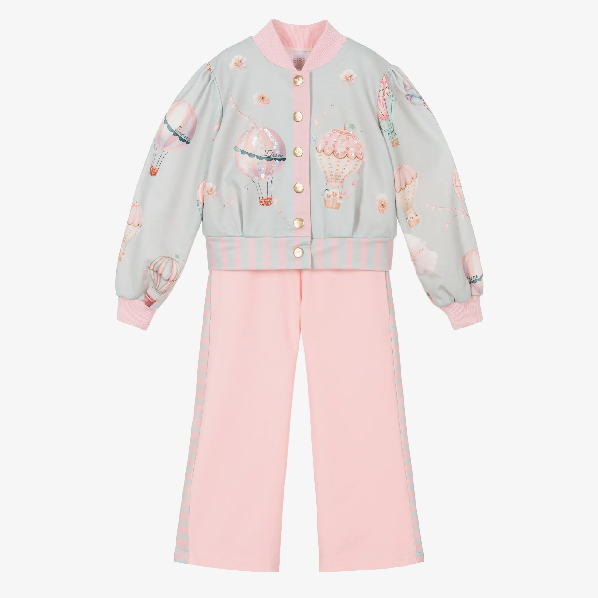 Girls Pink Hot Air Balloon Trouser Set