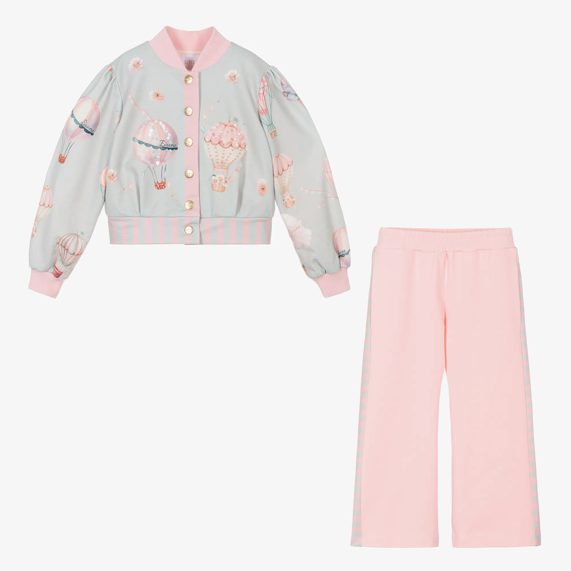 Girls Pink Hot Air Balloon Trouser Set